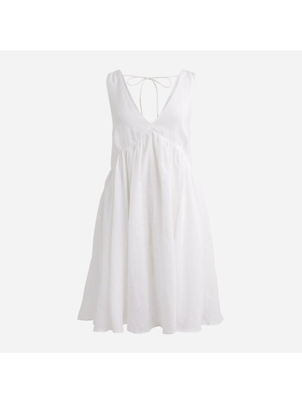 🆕J CREW Swingy V-Neck Mini Dress White Ramie XX-Large #BI661 NWT - Picture 2 of 6